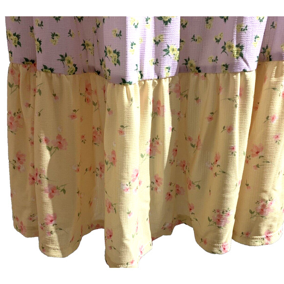 NWT Osos Design Yellow and Purple Sleeveless Summer Patchwork Dress Extra Large - Picture 4 of 13